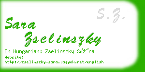 sara zselinszky business card